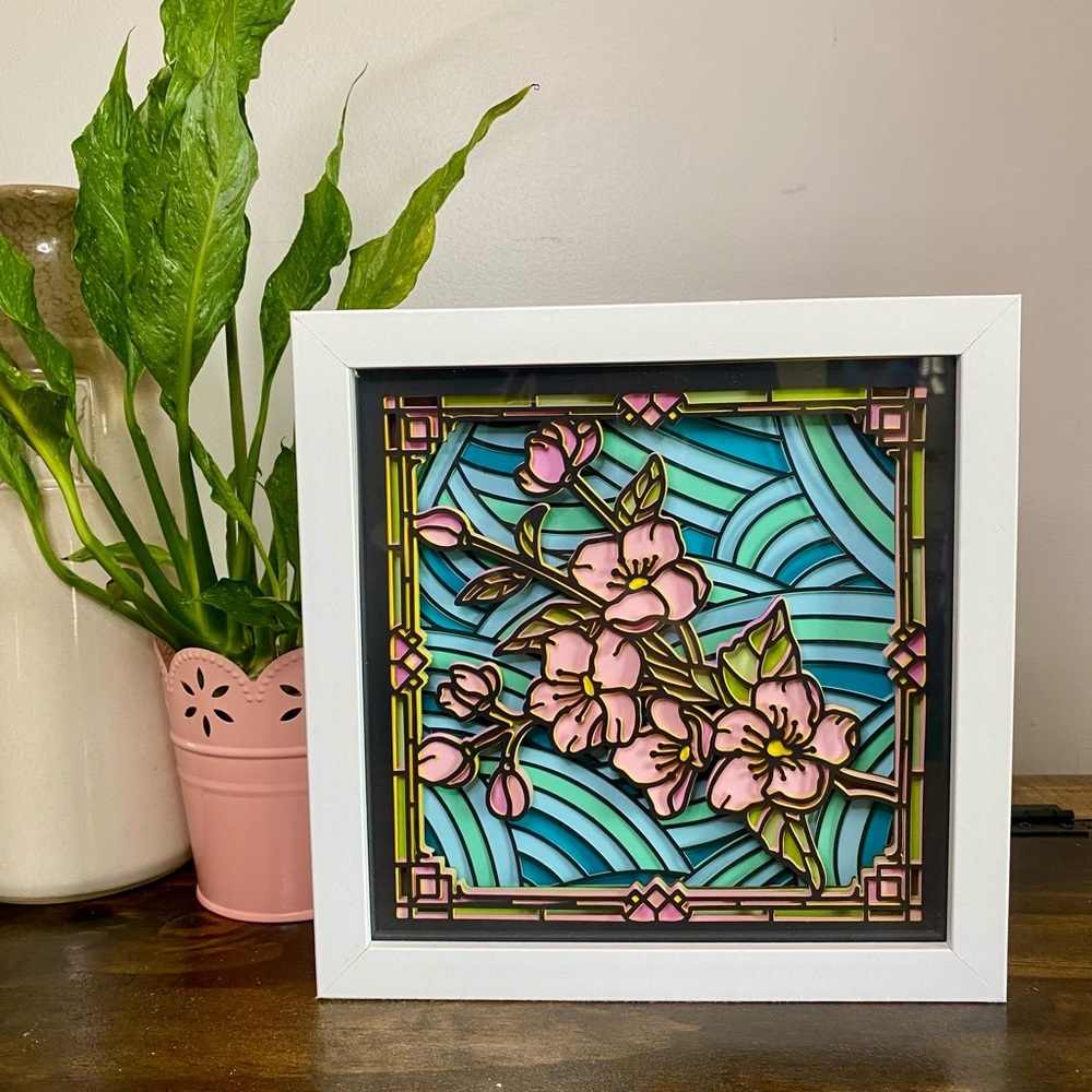 3D Cherry Blossom Shadowbox